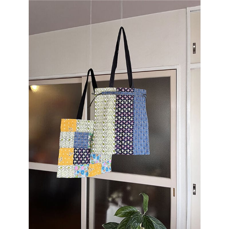 Patchwork Bag USA Vintage Fabric. Middle. パッチワー