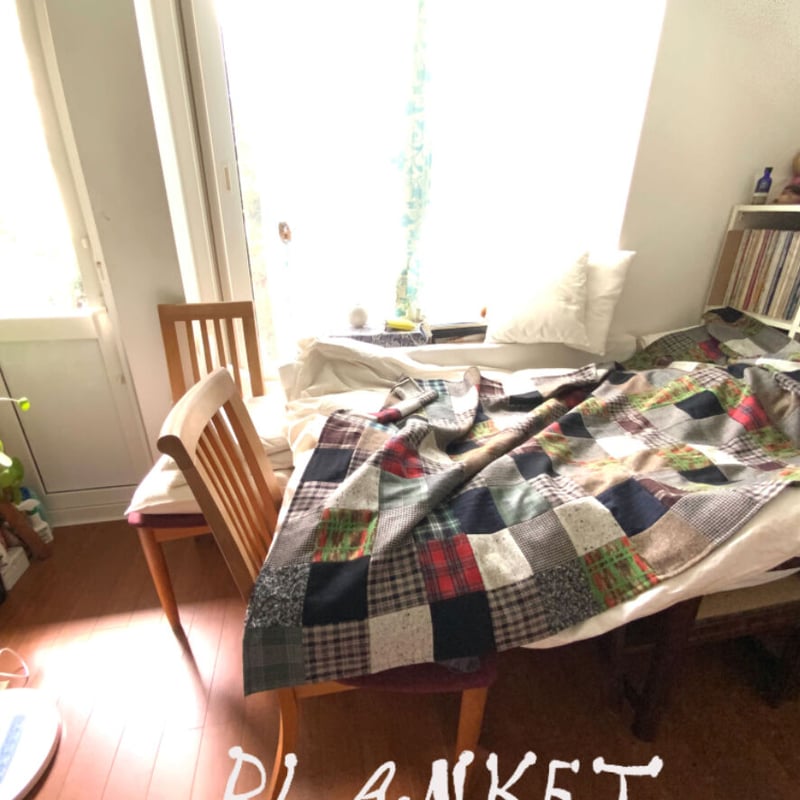 Patchwork Blanket /Green fuzz パッチワークブランケット | E&A Patchwork Blanket /Green fuzz パッチワークブランケット | E&A