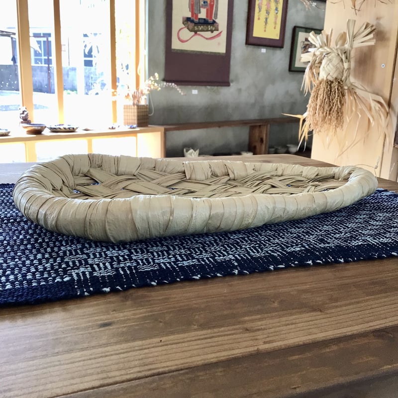 沖縄の伊平屋島の民具】 種水土花 オーバルトレイ インテリア | 沖縄の