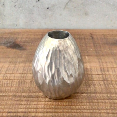 【沖縄の金細工・琉球錫器】 金細工まつ　純錫一輪挿し