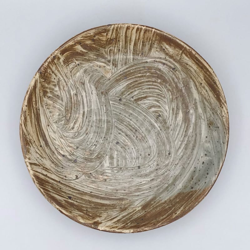 沖縄の陶器・やちむん】 金城宙矛 刷毛目皿 B | 沖縄のうつわ