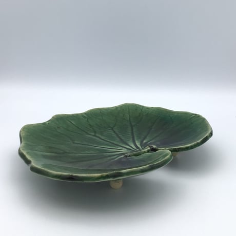 【沖縄の陶器・やちむん】　陶factory509　葉皿ツワブキ