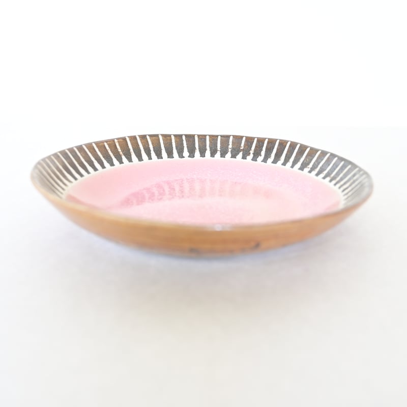 沖縄の陶器・やちむん】 眞正陶房 7寸皿 マカロン ピンク | 沖縄の
