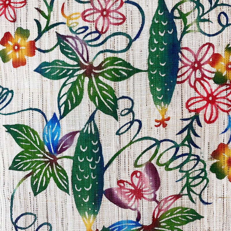 沖縄の手染め紅型】 紅型デザイン工房ten天 タペストリー ゴーヤー