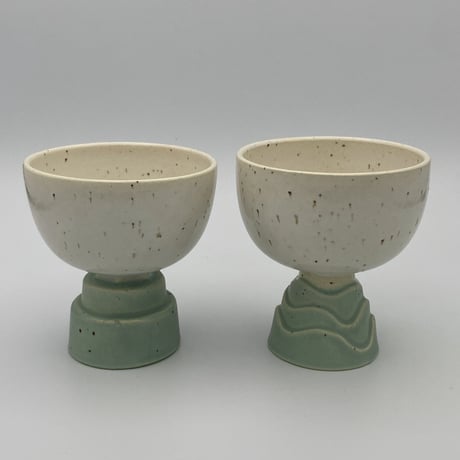 【沖縄の陶器・やちむん】　陶factory509 　高杯茶呑み　段　ミント
