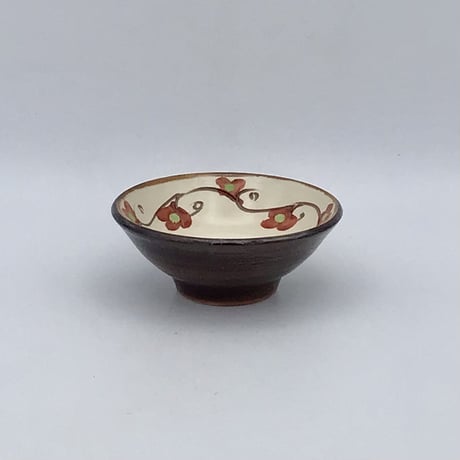 【沖縄の器・やちむん・壺屋焼】　國場陶芸　赤絵　3寸皿　A
