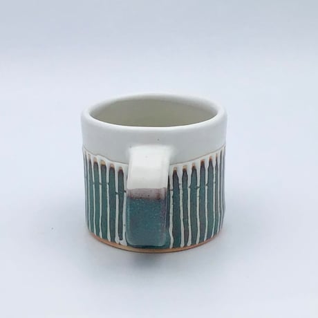 【沖縄の陶器・やちむん】　眞正陶房　マグカップ　マカロン　カーサグリーン