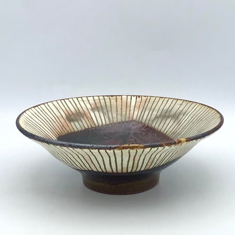 【沖縄の陶器・やちむん】　西表焼青烽窯　タテ線鉢
