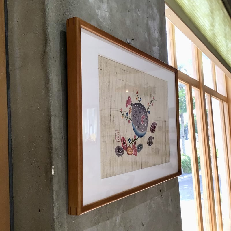 沖縄の額絵】mado. 城間びんがた工房 城間栄順 ふぐ | 沖縄のうつわ