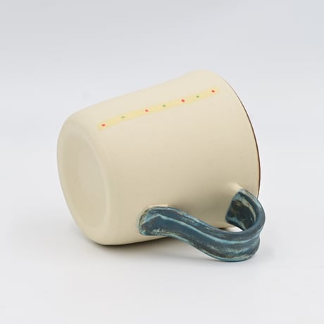 【沖縄の陶器・やちむん】　工房ことりの　イッチンマグ グリーン