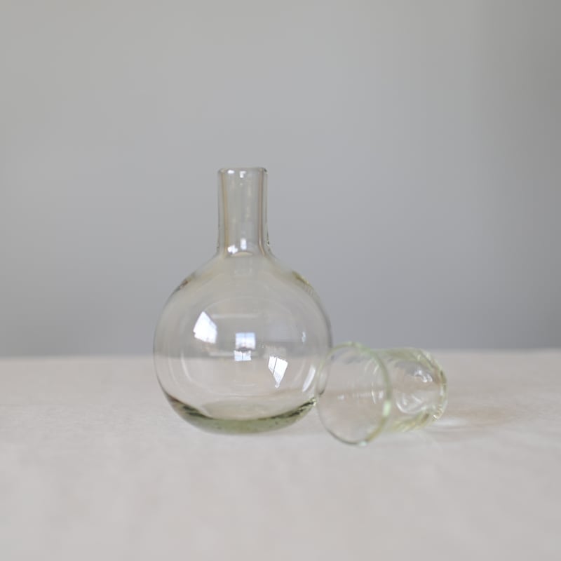 沖縄の琉球ガラス】 再生ガラス工房てとてと フラスコ型酒器セット