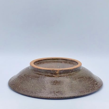 【沖縄の陶器・やちむん】　陶芸こまがた　8寸鉢　ネイビー×オリーブ