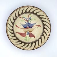 【沖縄の器・やちむん・壺屋焼】　國場陶芸　赤絵　7寸皿　H