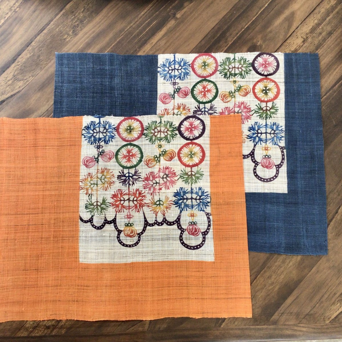 栗山工房和染紅型　ランチョンマット　４枚 栗山工房和染紅型 ランチョンマット 4枚 紅型 ランチョンマット 赤色