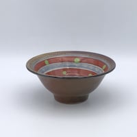【壺屋焼】國場陶芸　赤絵4.5寸広鉢