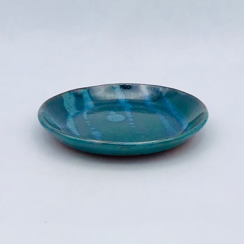 沖縄やちむん　青と茶色の渦巻き模様の陶器 沖縄やちむん 青と茶色の渦巻き模様の陶器 沖縄やちむん 青と茶色の