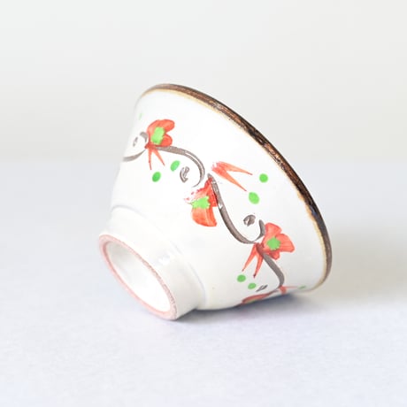 【沖縄の器・やちむん・壺屋焼】　國場陶芸　赤絵3.5寸マカイ b