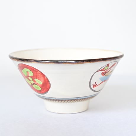 【沖縄の器・やちむん・壺屋焼】　國場陶芸　赤絵　5.5寸　マカイ　A