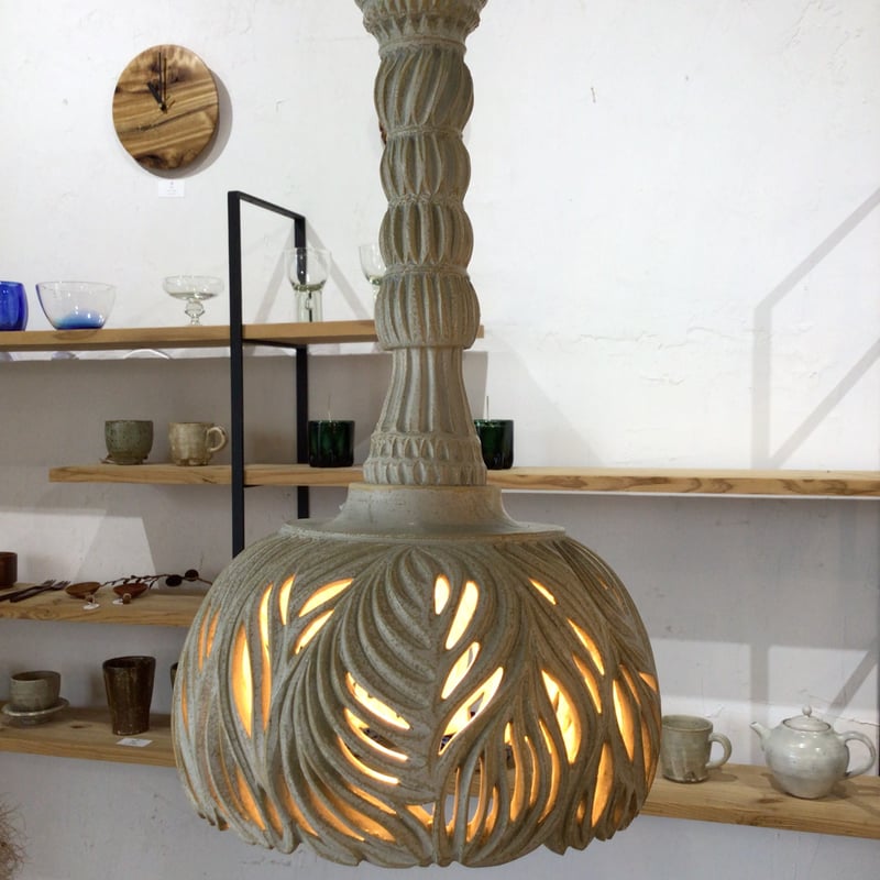 沖縄の陶器・やちむん】 新里竜子 南端ポタリー ランプシェード