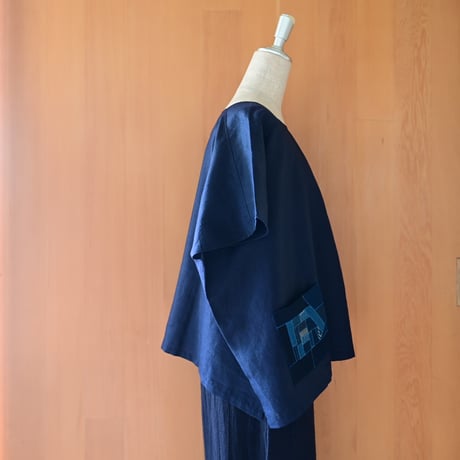期間限定販売【沖縄の琉球藍染織物】　花藍舎　プルオーバー　ポジャギ