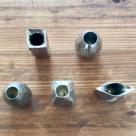 【沖縄の金細工・琉球錫器】 金細工まつ　純錫一輪挿し