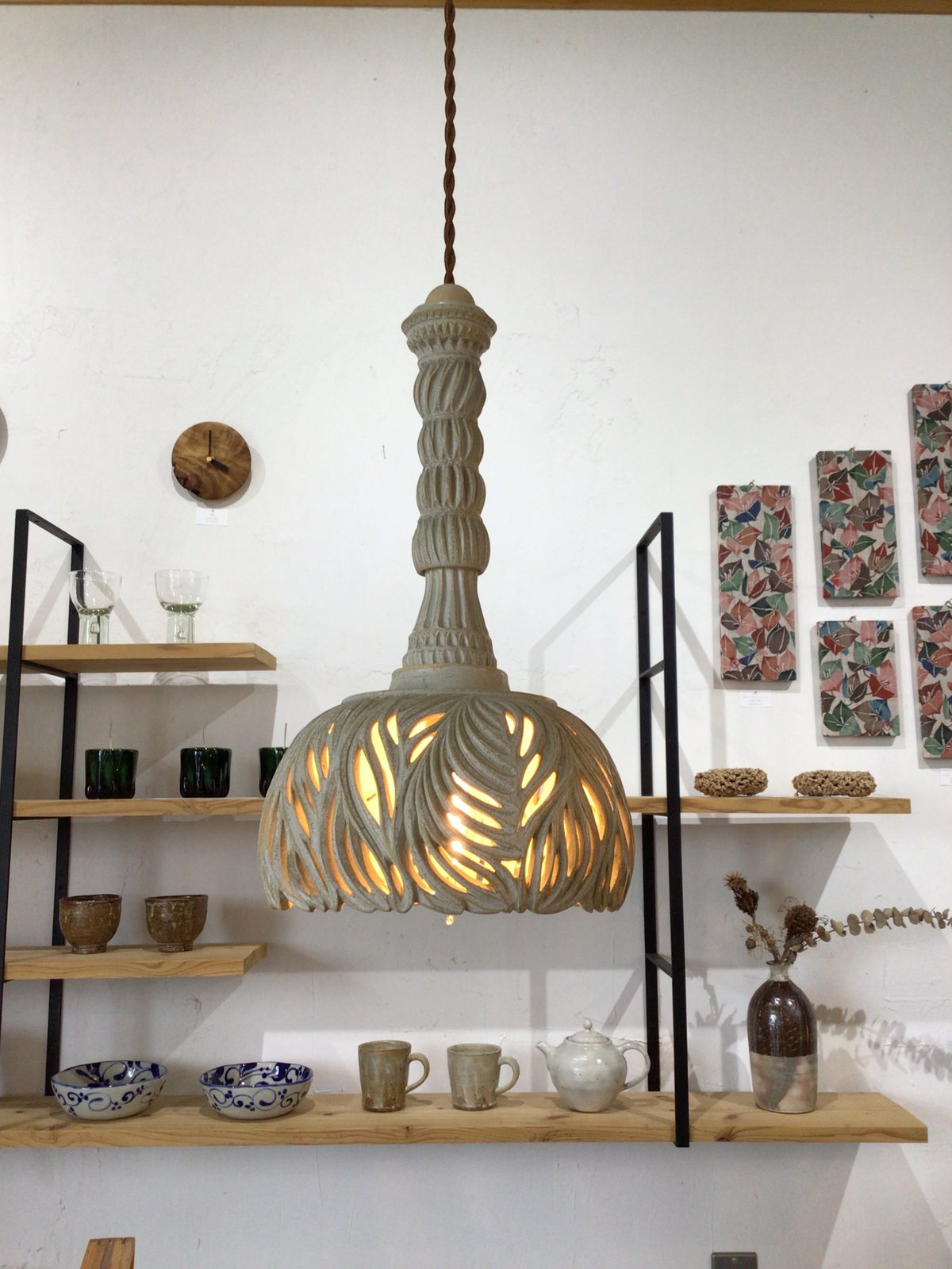 沖縄の陶器・やちむん】 新里竜子 南端ポタリー ランプシェード | 沖縄