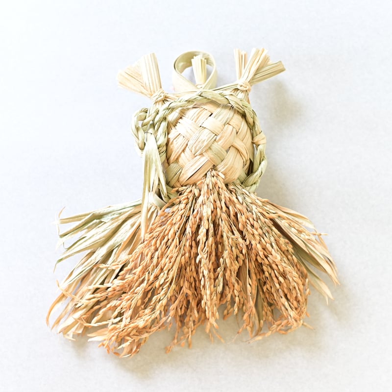 沖縄の伊平屋島の民具】 種水土花 クバと稲穂の祝海亀 M | 沖縄の