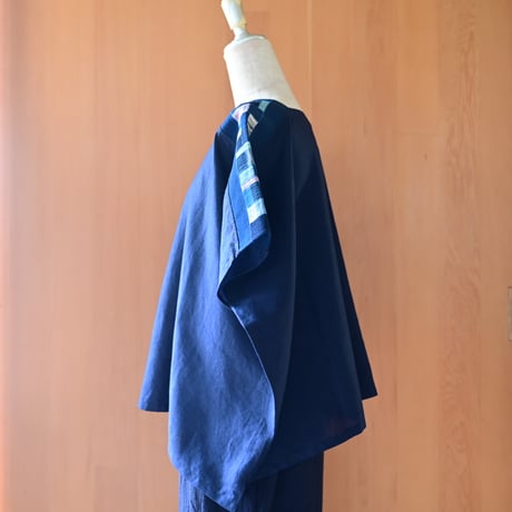 期間限定販売【沖縄の琉球藍染織物】　花藍舎　プルオーバー　ポジャギ