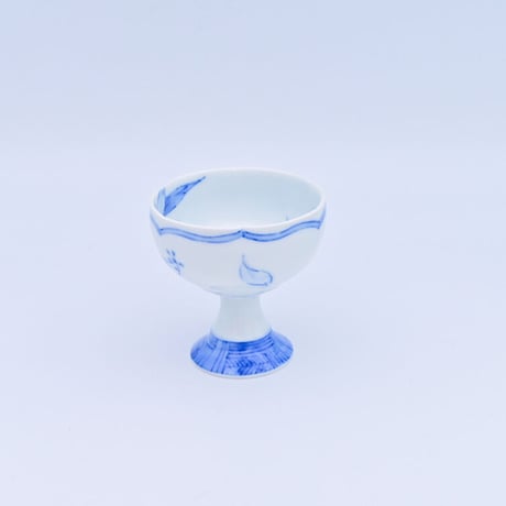 【沖縄の陶磁器・やちむん】　明石朋美　染付高坏　桜