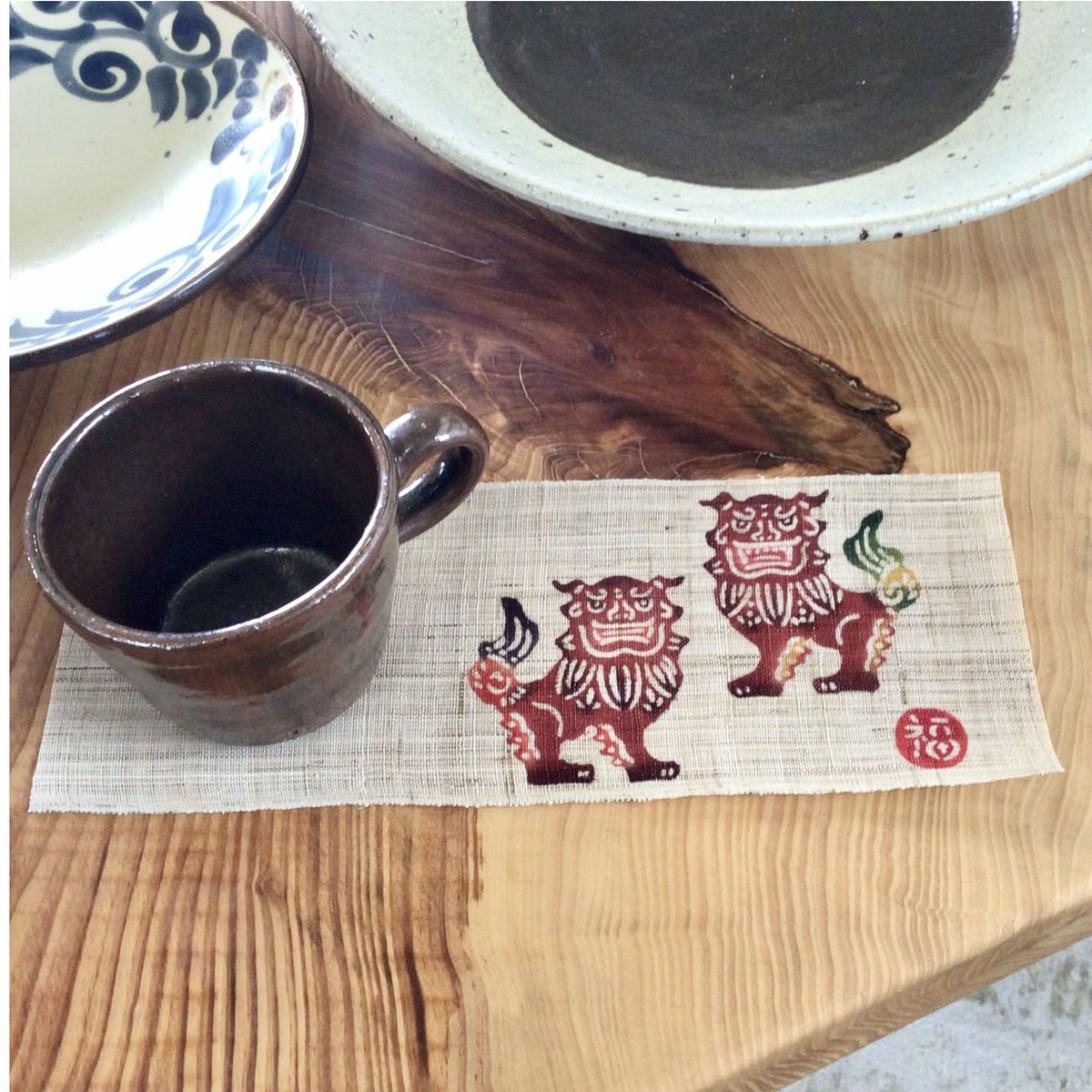 紅型　水仙　一点物　手染め　オリジナル　#沖縄 沖縄の手染め紅型】 KATACHIKI 月桃紙紅型扇子 貝に海藻 | 沖縄