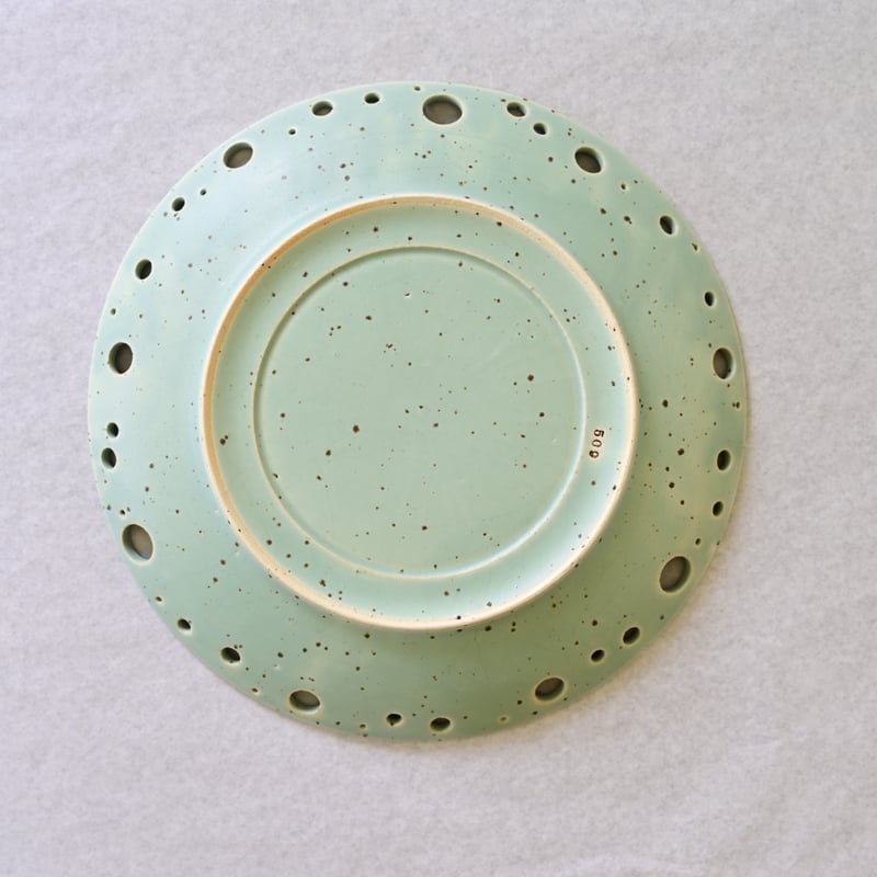 ★作家もの器★山田義力★大ボウル★チョコミントグリーン★やちむん沖縄★美品★緑 沖縄の陶器・やちむん】陶factory509 バブルプレート | 沖縄のうつわ