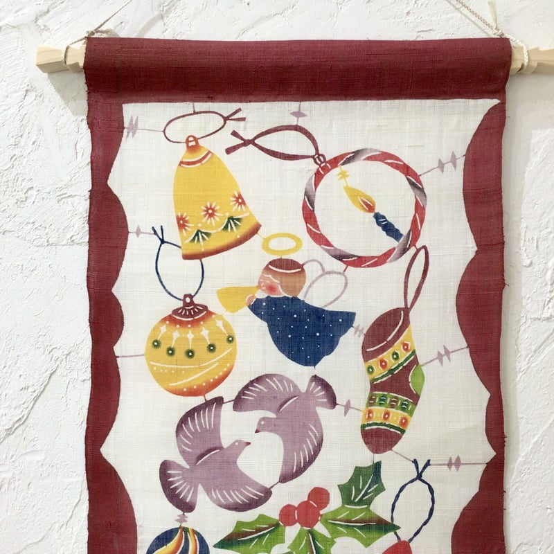 沖縄の手染め紅型】 紅型工房ひがしや タペストリー クリスマス | 沖縄