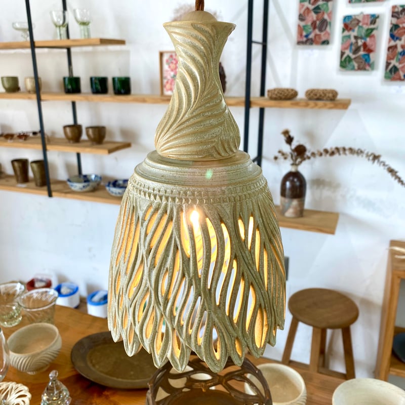 沖縄の陶器・やちむん】 新里竜子 南端ポタリー ランプシェード | 沖縄