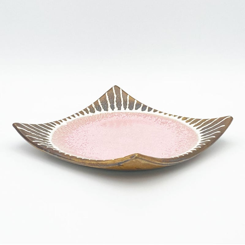 沖縄の陶器・やちむん】 眞正陶房 5寸 正方皿 マカロン ピンク | 沖縄