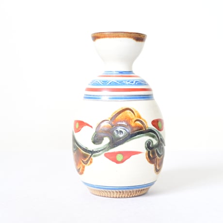 【沖縄のやちむん・陶器】　赤絵　徳利　國場陶芸