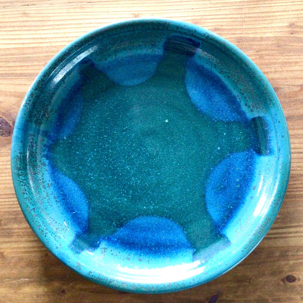 沖縄の陶器・やちむん】 西表焼青烽窯 ロクロ平皿 大 | 沖縄のうつわ