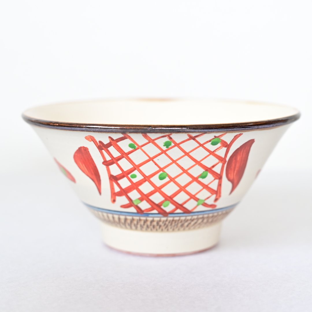 沖縄の器・やちむん・壺屋焼】 國場陶芸 赤絵 6寸 マカイ B 沖縄の器・やちむん・壺屋焼】 國場陶芸 赤絵 6寸 マカイ B