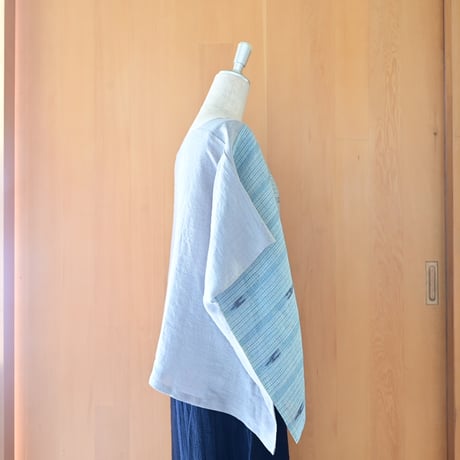 期間限定販売【沖縄の琉球藍染織物】　花藍舎　プルオーバー　絣モダーン