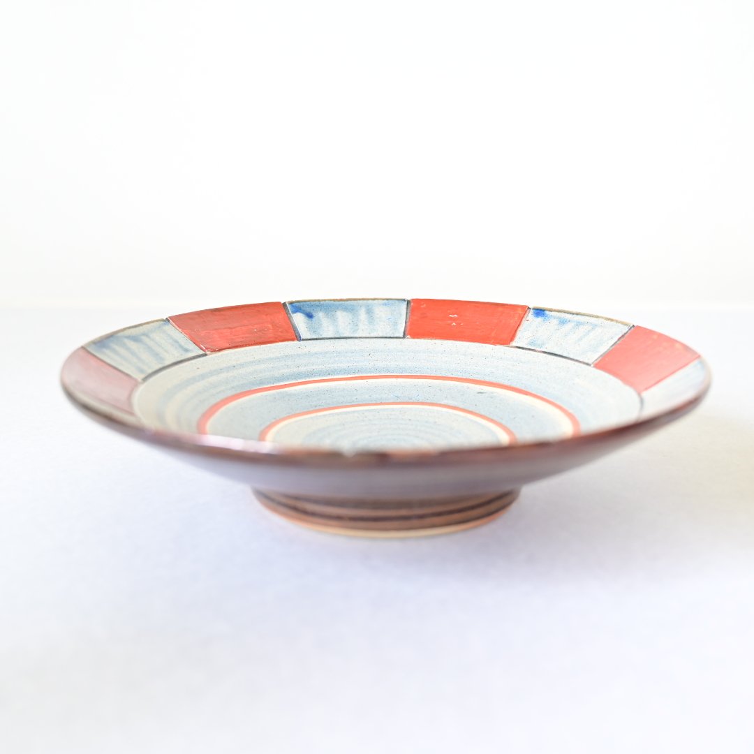 沖縄　やちむん　　7.5寸皿　 赤絵　飾り皿　壺屋焼 沖縄の器・やちむん・壺屋焼】 國場陶芸 赤絵 7寸皿 H | 沖縄の