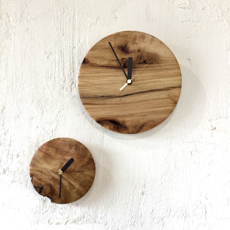 一心工房　掛時計　沖縄琉球やんばる　センダン　木製 沖縄の木漆工】 あさと木漆工房 壁掛け時計 | 沖縄のうつわ、やちむん