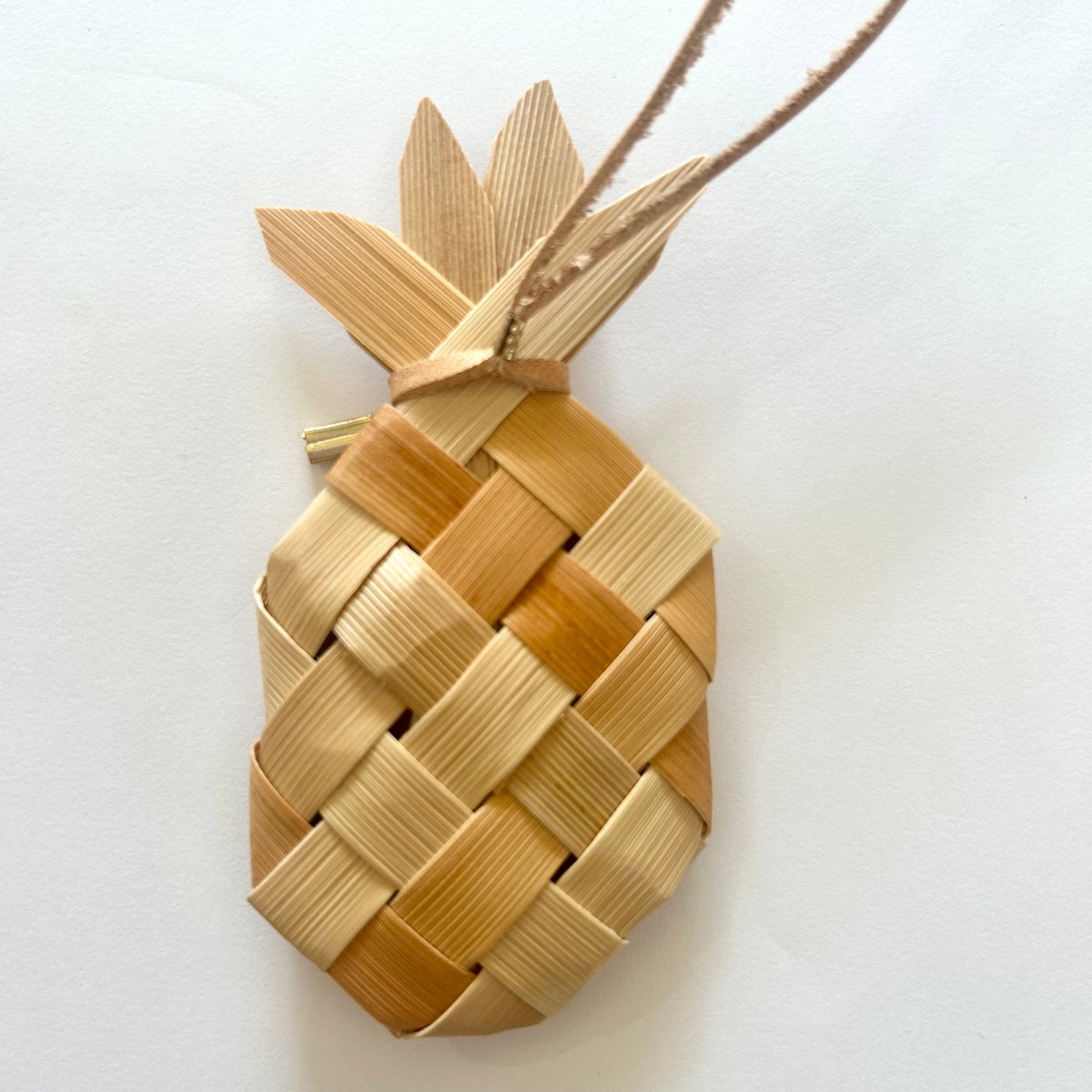 沖縄の伊平屋島の民具】 種水土花 パイナップルのマース袋 ベージュ