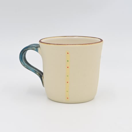 【沖縄の陶器・やちむん】　工房ことりの　イッチンマグ グリーン