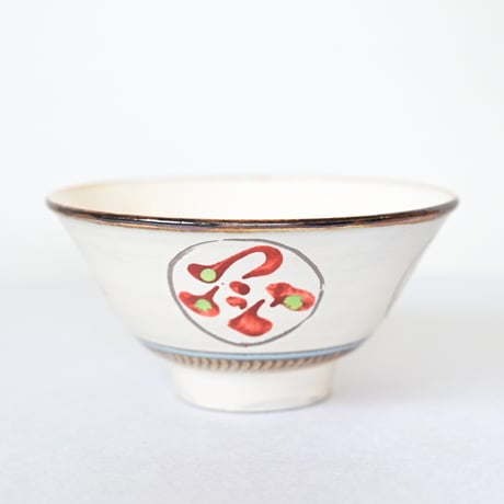 【沖縄の器・やちむん・壺屋焼】　國場陶芸　赤絵　5.5寸　マカイ　A