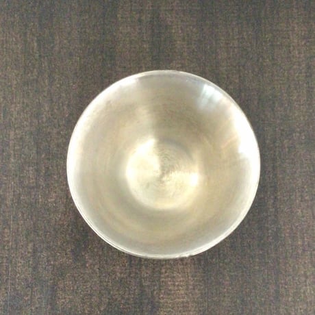 【沖縄の金細工・琉球錫器】  金細工まつ　純錫 琉球砂肌盃　大