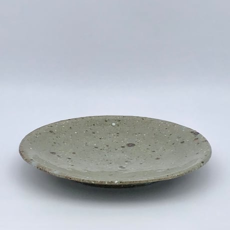 【沖縄の陶器・やちむん】　金城宙矛　7寸灰釉皿