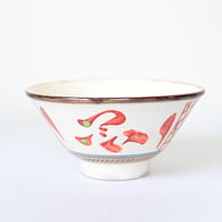 【沖縄の器・やちむん・壺屋焼】　國場陶芸　赤絵　５.5寸　マカイ　B