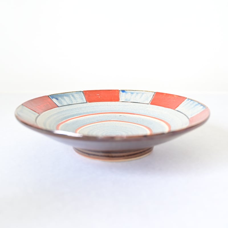 沖縄　やちむん　　7.5寸皿　 赤絵　飾り皿　壺屋焼 沖縄 やちむん 7.5寸皿 赤絵 飾り皿 壺屋焼 - メルカリ