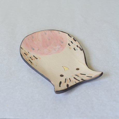 【沖縄の陶器・やちむん】　土の種　ミミズク皿