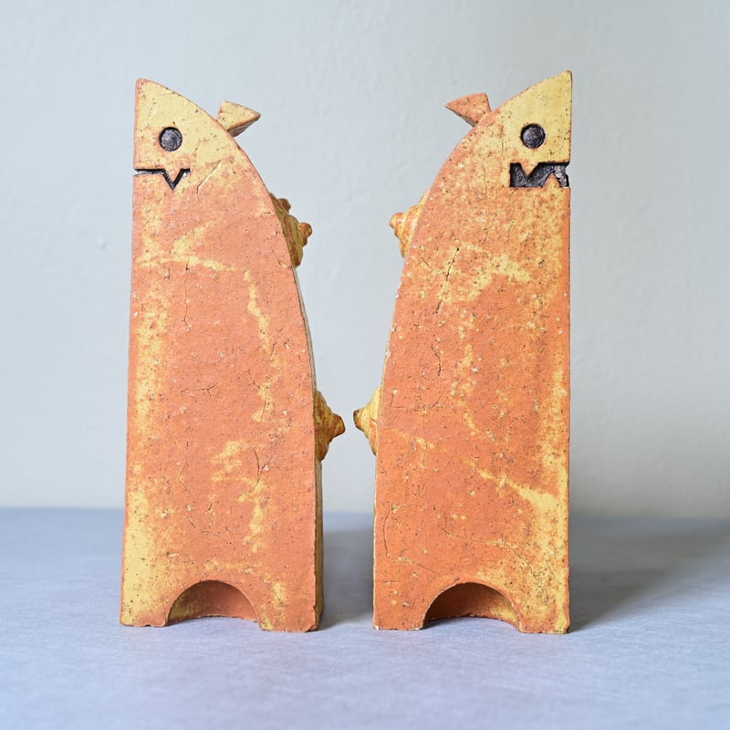 沖縄の陶器・やちむん】 陶factory509 シーサーブックスタンド 大
