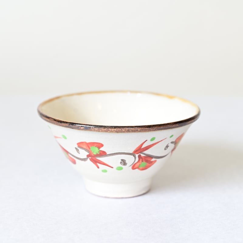 沖縄の器・やちむん・壺屋焼】 國場陶芸 赤絵3.5寸マカイ b | 沖縄の